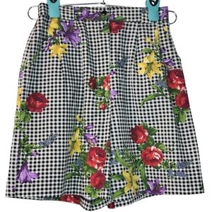 Vintage Darlyn Plaid Floral Mom Super High Waisted Shorts 8 Coastal Grandma